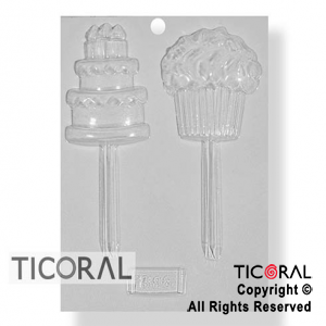 MOLDE A 1386 CUPCAKE Y TORTA C/PALITO 175X135MM APROX TRANSPARENTE x 1